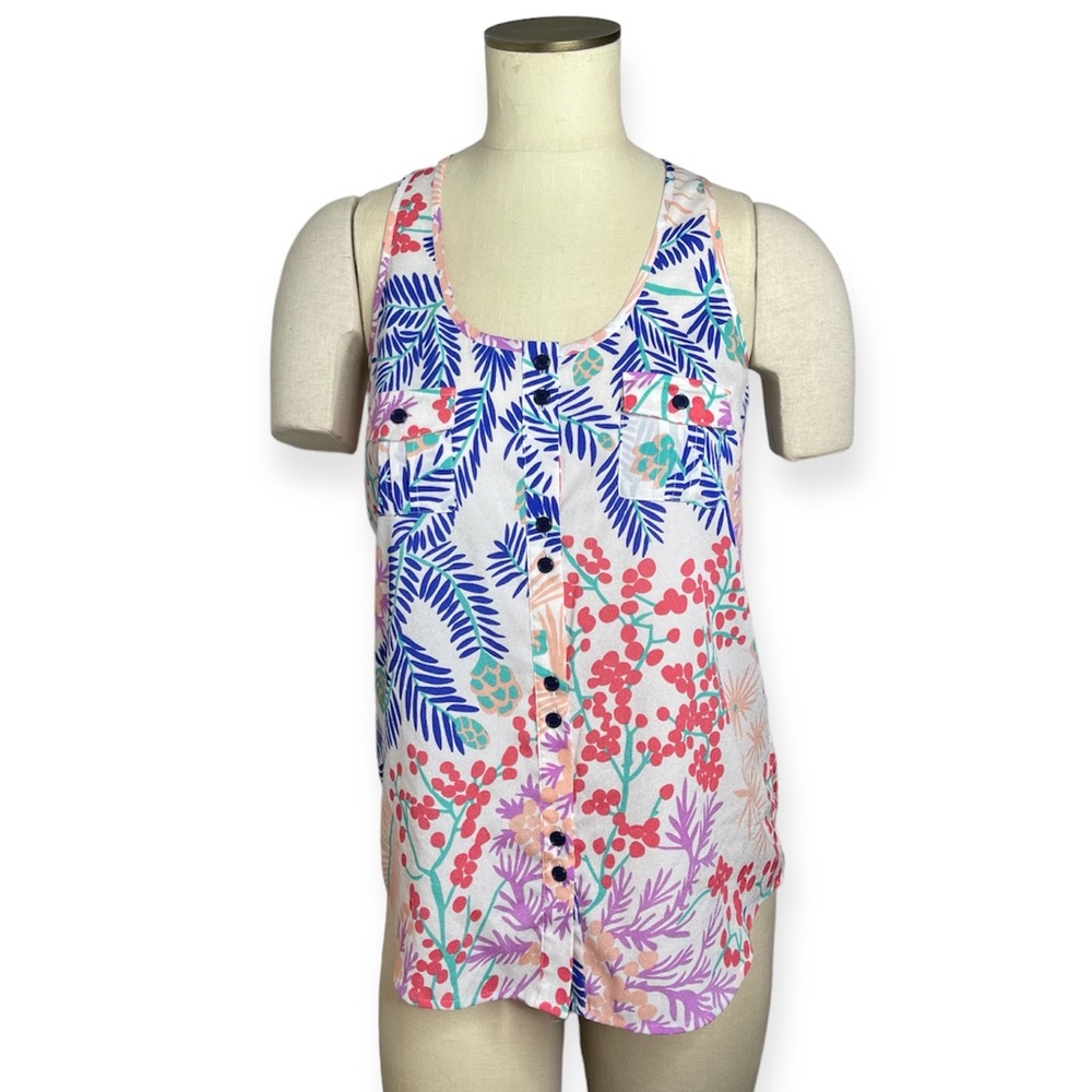 Yumi Kim Myla Racerback Floral Sleeveless Blouse Size S #SS11-37